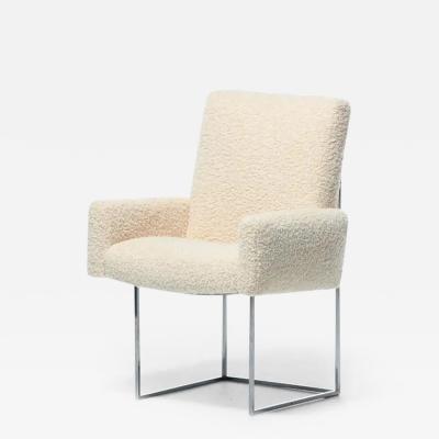 Milo Baughman Set of Twelve Milo Baughman for Thayer Coggin Dining Chairs in Lux Ivory Boucl 