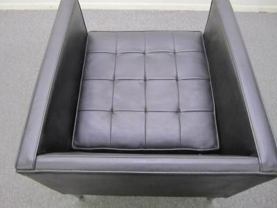 Milo Baughman Signed Milo Baughman Chrome Base Cube Lounge Chair Mid Century Modern