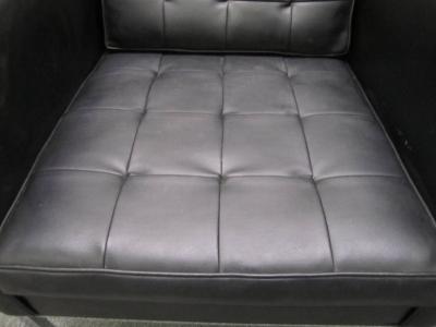 Milo Baughman Signed Milo Baughman Chrome Base Cube Lounge Chair Mid Century Modern
