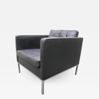 Milo Baughman Signed Milo Baughman Chrome Base Cube Lounge Chair Mid Century Modern