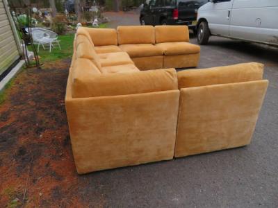 Milo Baughman Spectacular 7 Piece Milo Baughman Style Cube Sectional Sofa Midcentury