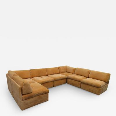 Milo Baughman Spectacular 7 Piece Milo Baughman Style Cube Sectional Sofa Midcentury