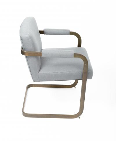 Milo Baughman Steel and Newly Upholstered Cantilevered Armchair by Milo Baughman USA c 1970