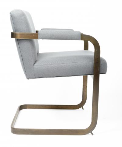 Milo Baughman Steel and Newly Upholstered Cantilevered Armchair by Milo Baughman USA c 1970