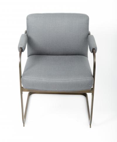 Milo Baughman Steel and Newly Upholstered Cantilevered Armchair by Milo Baughman USA c 1970