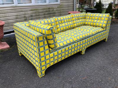 Milo Baughman Stellar Pair Milo Baughman Yellow Leather Parsons Sofas Mid Century Modern