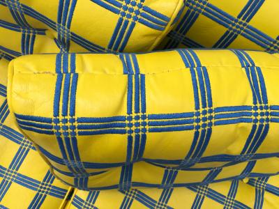 Milo Baughman Stellar Pair Milo Baughman Yellow Leather Parsons Sofas Mid Century Modern