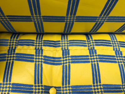 Milo Baughman Stellar Pair Milo Baughman Yellow Leather Parsons Sofas Mid Century Modern
