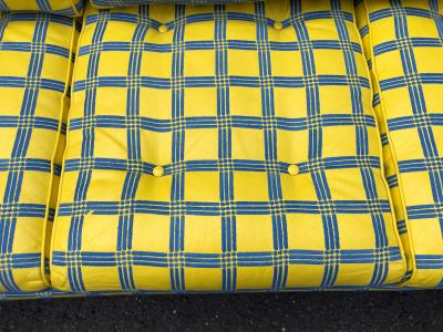 Milo Baughman Stellar Pair Milo Baughman Yellow Leather Parsons Sofas Mid Century Modern