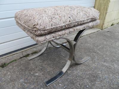 Milo Baughman Stunning Milo Baughman Chrome Stool Ottoman Mid Century Modern