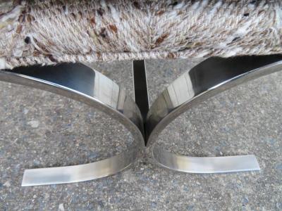 Milo Baughman Stunning Milo Baughman Chrome Stool Ottoman Mid Century Modern