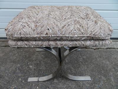 Milo Baughman Stunning Milo Baughman Chrome Stool Ottoman Mid Century Modern
