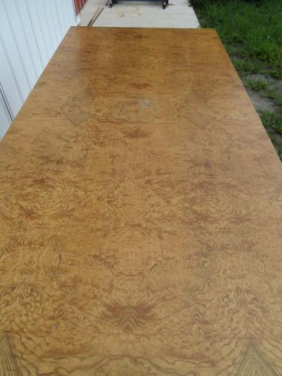 Milo Baughman Stunning Milo Baughman Long Olive Wood Chrome Dining Table