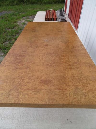 Milo Baughman Stunning Milo Baughman Long Olive Wood Chrome Dining Table
