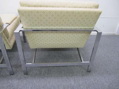 Milo Baughman Stunning Pair of Milo Baughman Chrome Cube Chairs Mid Century Modern