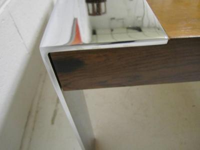 Milo Baughman Stunning Pair of Milo Baughman Style Rosewood and Chrome Coffee Tables