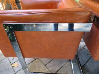 Milo Baughman Stunning Pair of Signed Milo Baughman Thayer Coggin Chrome Cube Chairs Modern