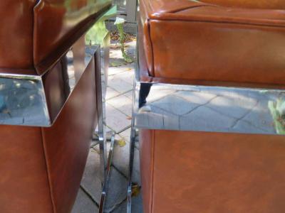 Milo Baughman Stunning Pair of Signed Milo Baughman Thayer Coggin Chrome Cube Chairs Modern