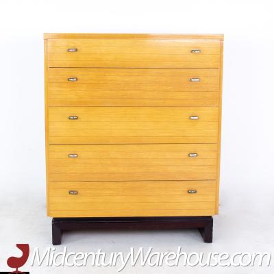 Milo Baughman Style American of Martinsville Mid Century Blonde Highboy Dresser