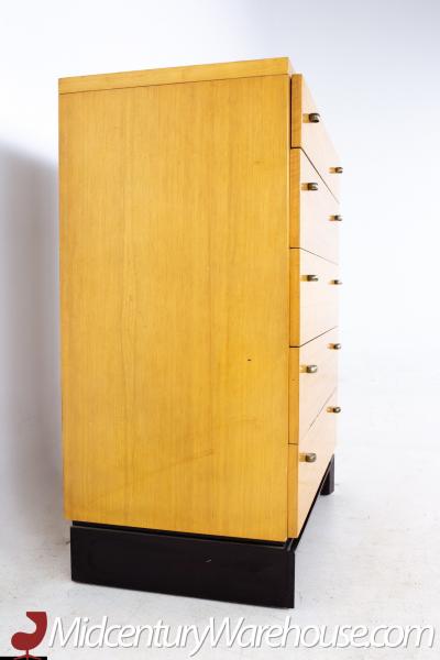 Milo Baughman Style American of Martinsville Mid Century Blonde Highboy Dresser