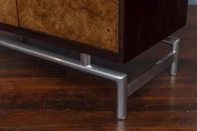 Milo Baughman Style Burl Cabinet or Dry Bar