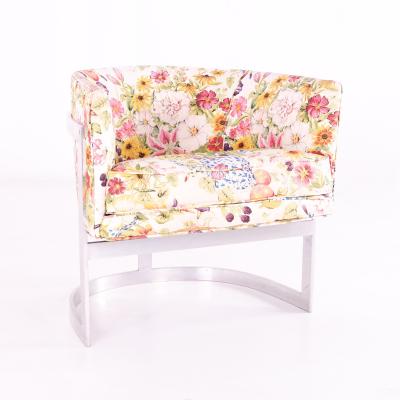 Milo Baughman Style Mid Century Barrel Lounge Chair