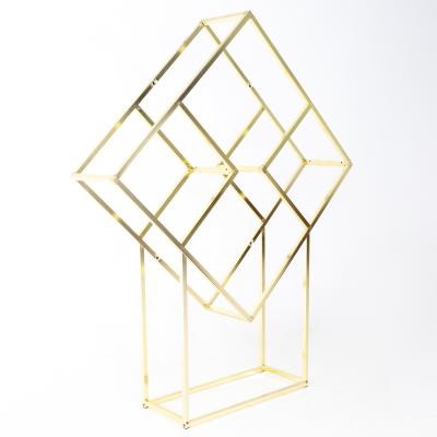 Milo Baughman Style Mid Century Brass and Glass Diamond Etagere