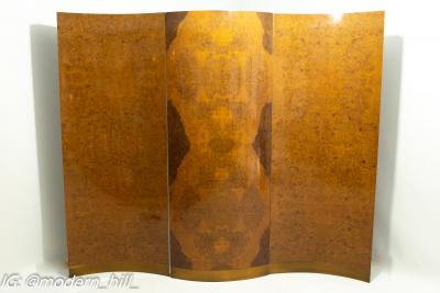 Milo Baughman Style Mid Century Burlwood Room Divider