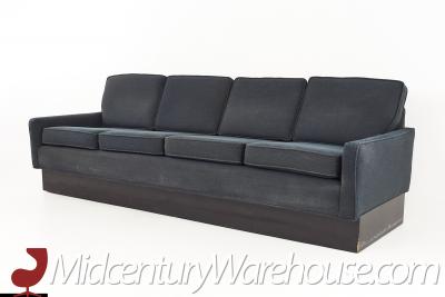 Milo Baughman Style Mid Century Pedestal Cube Sofa