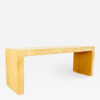 Milo Baughman Style Mid Century Upholstered Sofa Table Foyer Entry Console