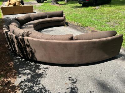 Milo Baughman Stylish Milo Baughman 3 Piece Circular Sectional Sofa Mid Century Modern
