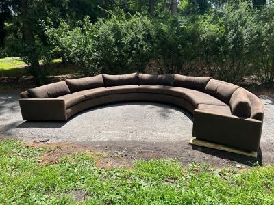 Milo Baughman Stylish Milo Baughman 3 Piece Circular Sectional Sofa Mid Century Modern
