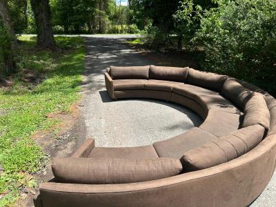 Milo Baughman Stylish Milo Baughman 3 Piece Circular Sectional Sofa Mid Century Modern