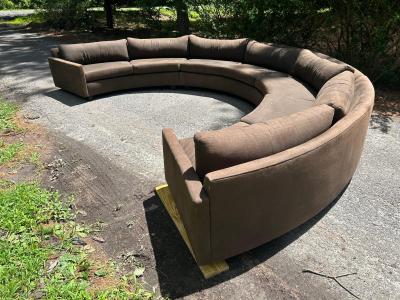 Milo Baughman Stylish Milo Baughman 3 Piece Circular Sectional Sofa Mid Century Modern