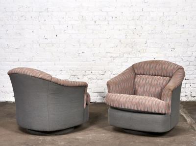 Milo Baughman Swivel Chairs for Directional 1980