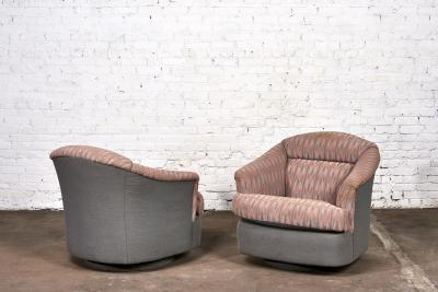 Milo Baughman Swivel Chairs for Directional 1980