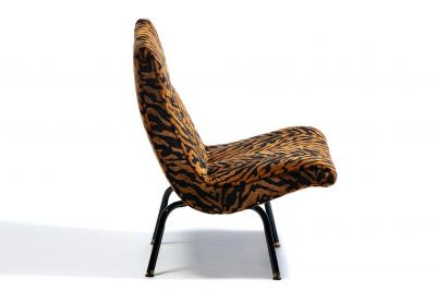 Milo Baughman Swiveling Mid Century Modern Scoop Chairs Newly Upholstered in Tiger Velvet