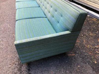 Milo Baughman Ultra Rare Milo Baughman James Inc 4 Seater Sofa Brass Legs Mid Century Modern