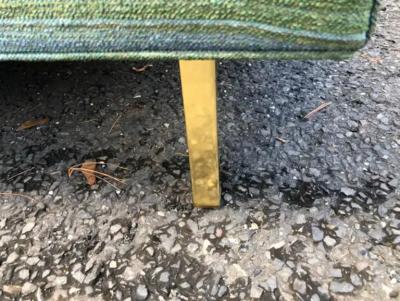 Milo Baughman Ultra Rare Milo Baughman James Inc 4 Seater Sofa Brass Legs Mid Century Modern