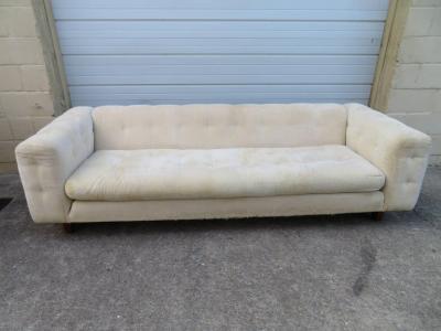 Milo Baughman Unusual Milo Baughman Style Tufted Even Arm Tuxedo Sofa Mid Century Modern