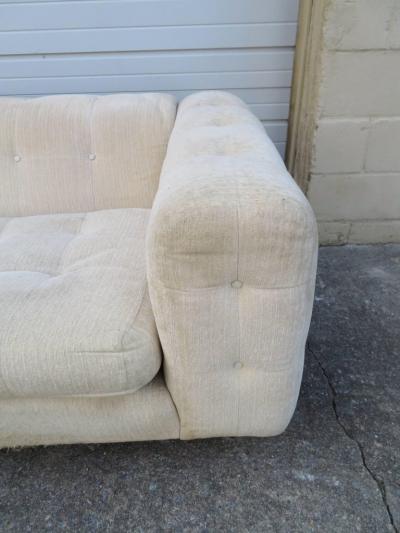 Milo Baughman Unusual Milo Baughman Style Tufted Even Arm Tuxedo Sofa Mid Century Modern