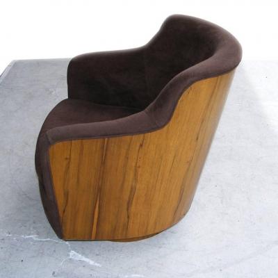 Milo Baughman Vintage Mid Century Barrel Swivel Lounge Chair by Milo Baughman Thayer Coggin