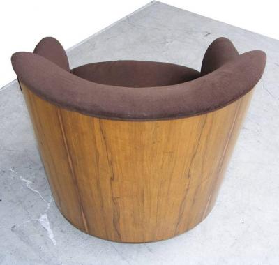 Milo Baughman Vintage Mid Century Barrel Swivel Lounge Chair by Milo Baughman Thayer Coggin