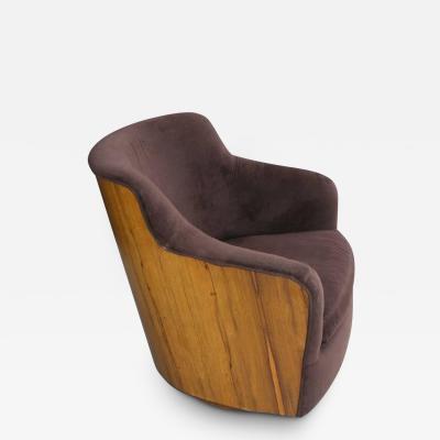 Milo Baughman Vintage Mid Century Barrel Swivel Lounge Chair by Milo Baughman Thayer Coggin