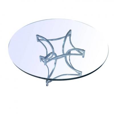 Milo Baughman Vintage Mid Century Milo Baughman Style Chrome and Glass Coffee Table