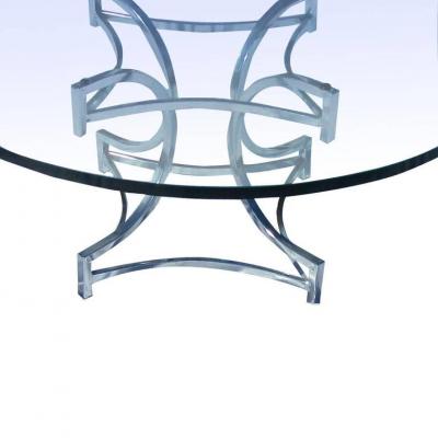 Milo Baughman Vintage Mid Century Milo Baughman Style Chrome and Glass Coffee Table
