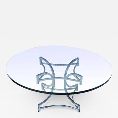 Milo Baughman Vintage Mid Century Milo Baughman Style Chrome and Glass Coffee Table
