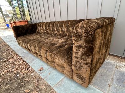 Milo Baughman Vintage Milo Baughman style Tufted Tuxedo Sofa Mid Century Modern