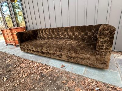 Milo Baughman Vintage Milo Baughman style Tufted Tuxedo Sofa Mid Century Modern
