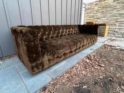 Milo Baughman Vintage Milo Baughman style Tufted Tuxedo Sofa Mid Century Modern